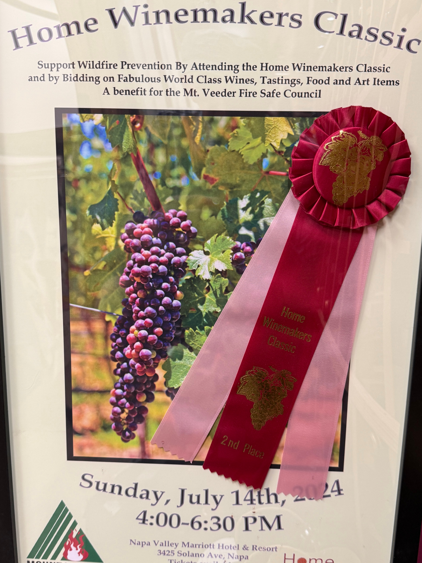 Home Winemakers Classic 2nd Place ribbon poster